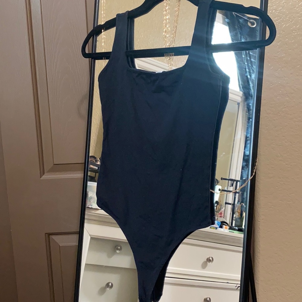 XXS BP black thong bodysuit